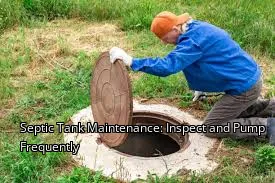 Septic Tank Maintenance: Inspect and Pump Frequently Septic Tank Maintenance: Inspect and Pump Frequently